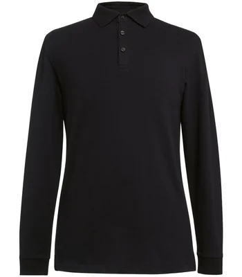 Brook Taverner Brook Taverner Frederick Long Sleeve Polo Shirt in Black