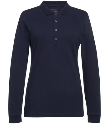 Brook Taverner Brook Taverner Ladies Anna Long Sleeve Polo Shirt in Navy