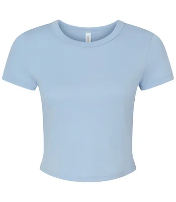 Bella+Canvas Bella Ladies Micro Rib Baby T-Shirt in Solid Baby Blue Blend