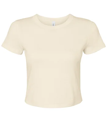 Bella+Canvas Bella Ladies Micro Rib Baby T-Shirt in Solid Natural Blend