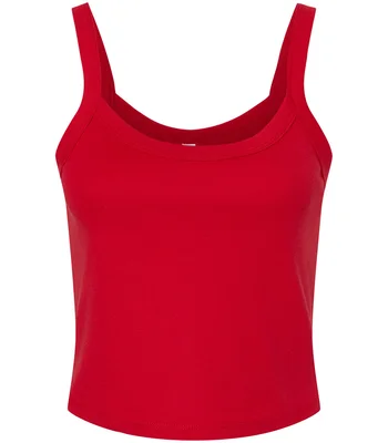 Bella+Canvas Bella Ladies Micro Rib Spaghetti Strap Tank Top in Solid Red Blend