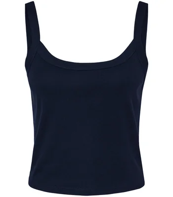 Bella+Canvas Bella Ladies Micro Rib Spaghetti Strap Tank Top in Solid Navy Blend