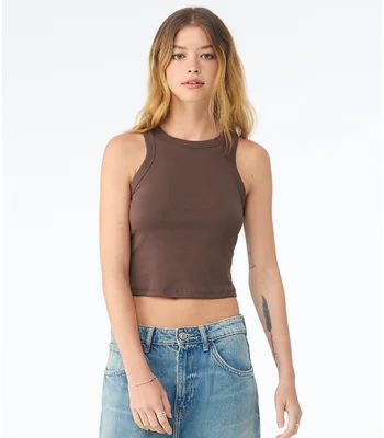 Bella+Canvas Bella Ladies Micro Rib Racer Tank Top in Solid Black Blend