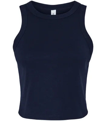 Bella+Canvas Bella Ladies Micro Rib Racer Tank Top in Solid Navy Blend