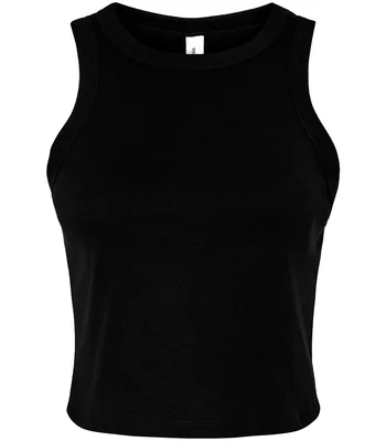 Bella+Canvas Bella Ladies Micro Rib Racer Tank Top in Solid Black Blend