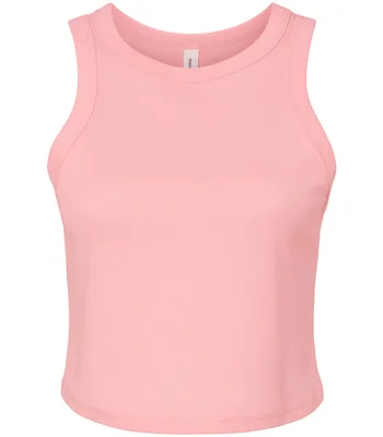 Bella+Canvas Bella Ladies Micro Rib Racer Tank Top in Solid Pink Blend