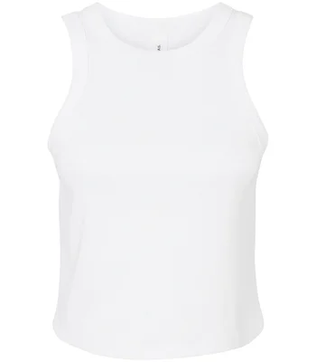 Bella+Canvas Bella Ladies Micro Rib Racer Tank Top in Solid White Blend