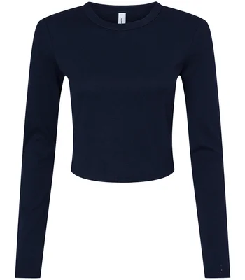 Bella+Canvas Bella Micro Rib Long Sleeve Baby T-Shirt in Solid Black Blend