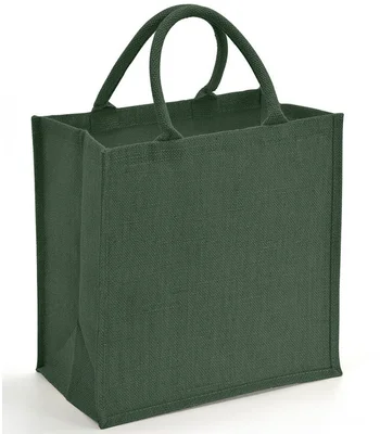 Brand Lab Brand Lab Natural Jute Tote in Forest Green