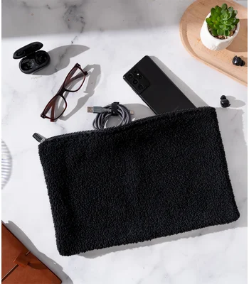 Brand Lab Brand Lab Borg Fleece Accessory Sleeve in Black