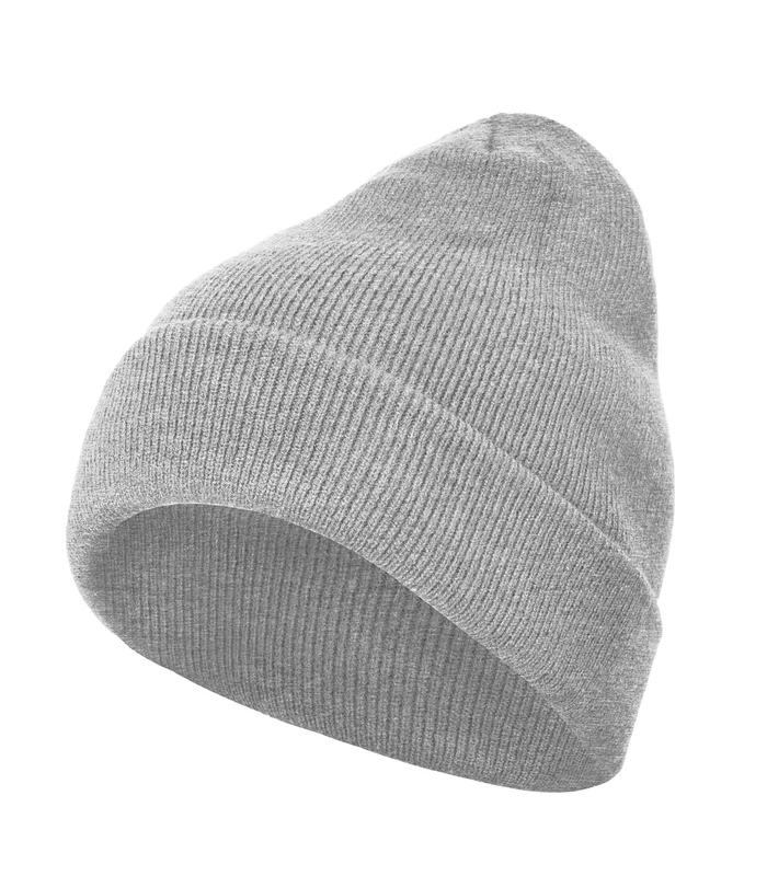 Build Your Brand Build Your Brand Heavy knit beanie in Heather Grey