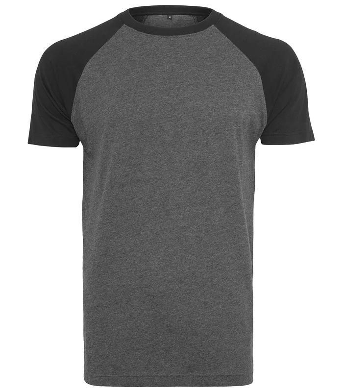Build Your Brand Build Your Brand Raglan contrast tee in Charcoal/Black*