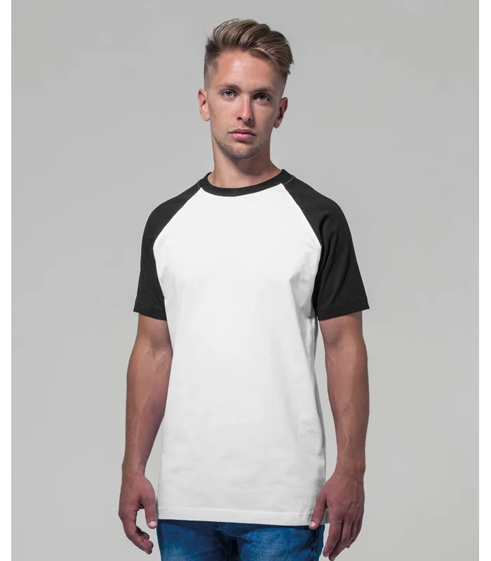 Build Your Brand Build Your Brand Raglan contrast tee in Black/Charcoal*
