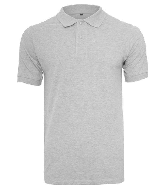 Build Your Brand Build Your Brand Piqué polo shirt in Heather Grey