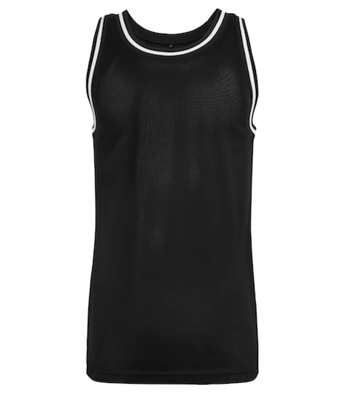 Build Your Brand Build Your Brand Mesh tank top in Black/White
