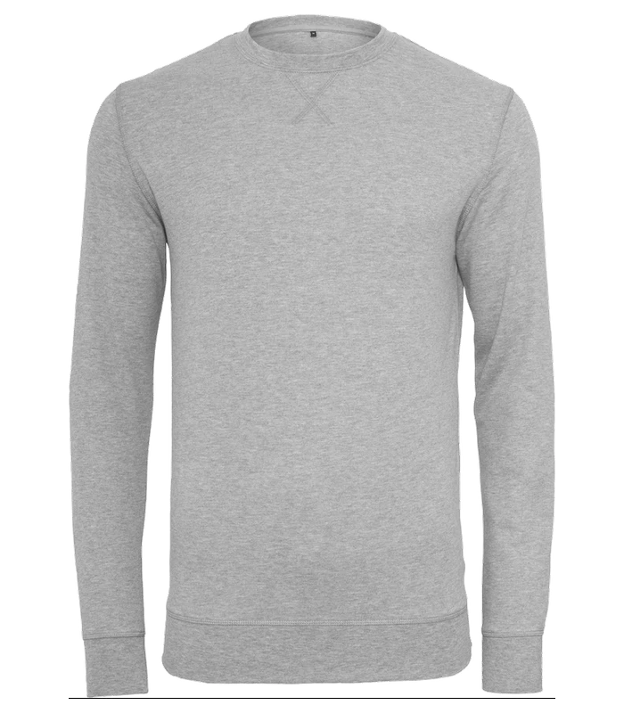 Build Your Brand Build Your Brand Light crew sweatshirt in Heather Grey