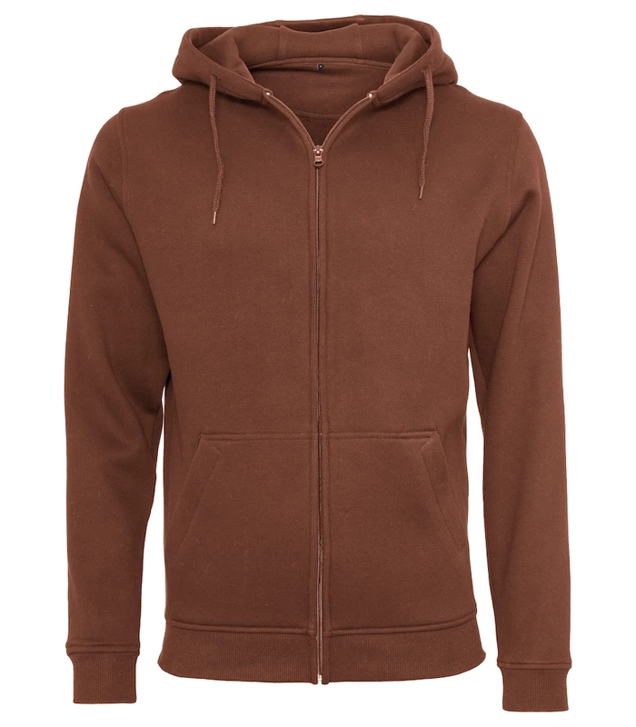 Build Your Brand Build Your Brand Heavy zip hoodie in Bark