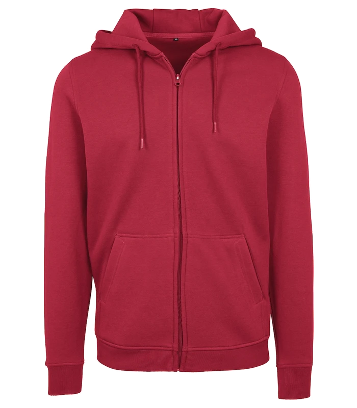 Build Your Brand Build Your Brand Heavy zip hoodie in Burgundy