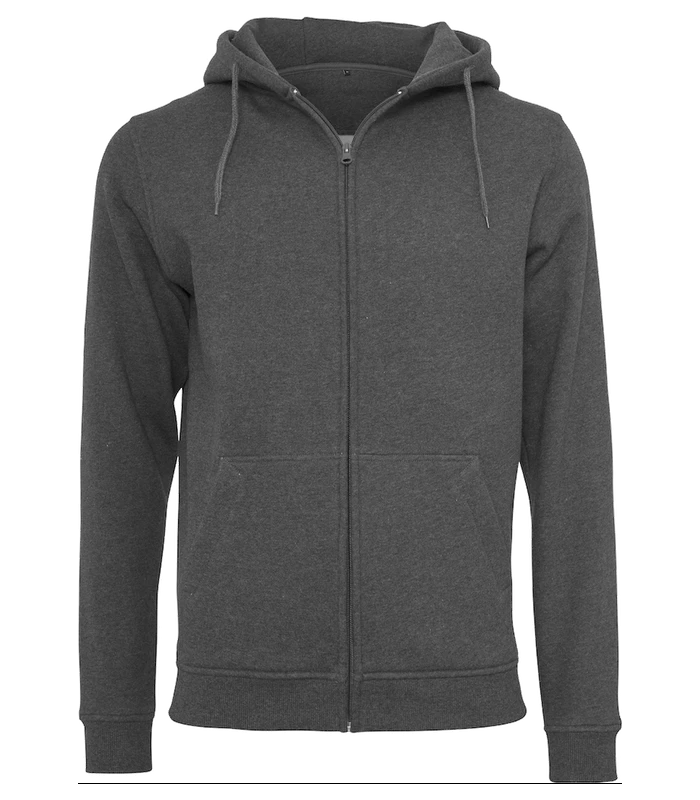Build Your Brand Build Your Brand Heavy zip hoodie in Charcoal
