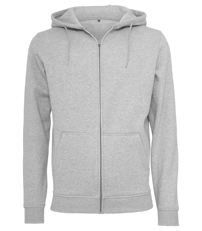 Build Your Brand Build Your Brand Heavy zip hoodie in Heather Grey