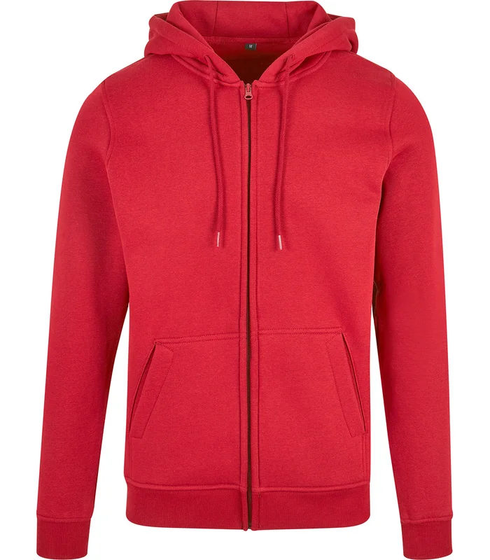 Build Your Brand Build Your Brand Heavy zip hoodie in City Red
