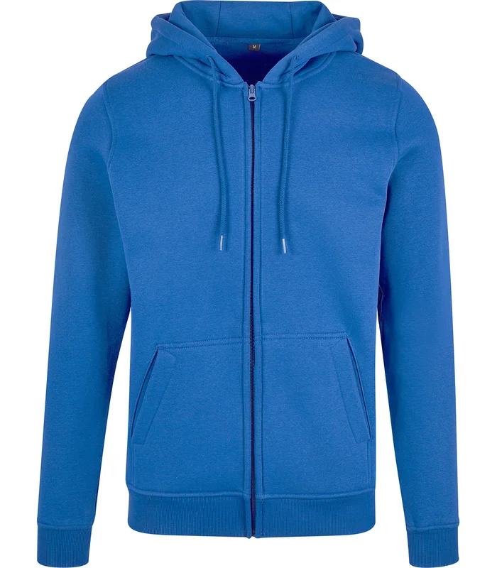 Build Your Brand Build Your Brand Heavy zip hoodie in Intense Blue