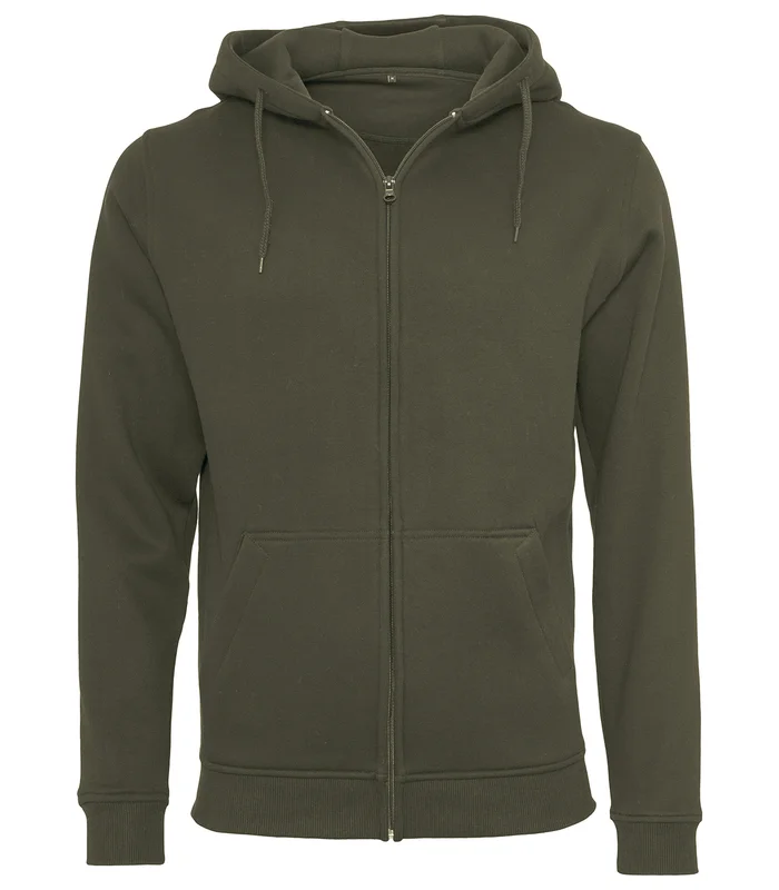 Build Your Brand Build Your Brand Heavy zip hoodie in Olive