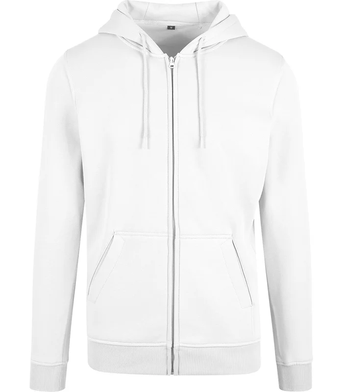 Build Your Brand Build Your Brand Heavy zip hoodie in White