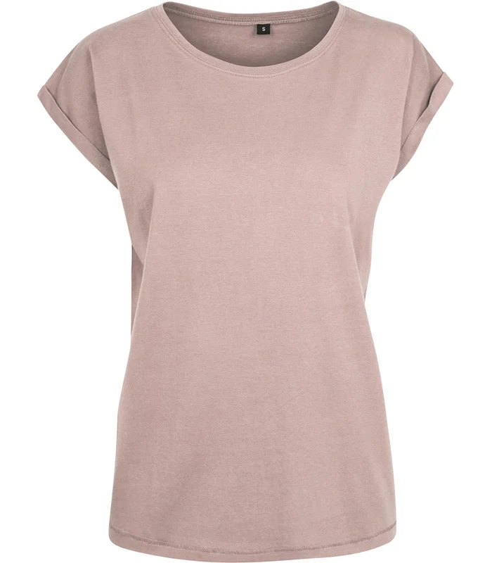 Build Your Brand Build Your Brand Women's extended shoulder tee in Dusk Rose*