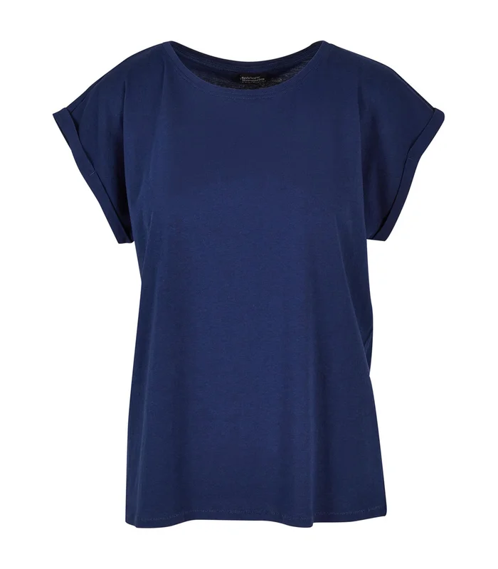 Build Your Brand Build Your Brand Women's extended shoulder tee in Light Navy*