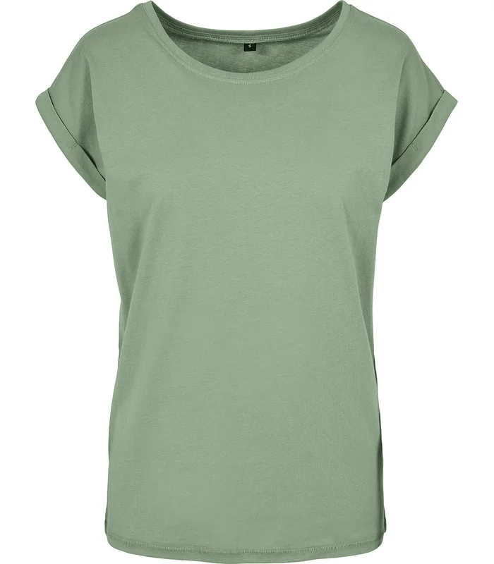 Build Your Brand Build Your Brand Women's extended shoulder tee in Magic Salvia*