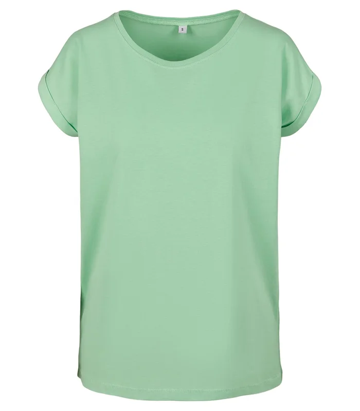 Build Your Brand Build Your Brand Women's extended shoulder tee in Neo Mint*