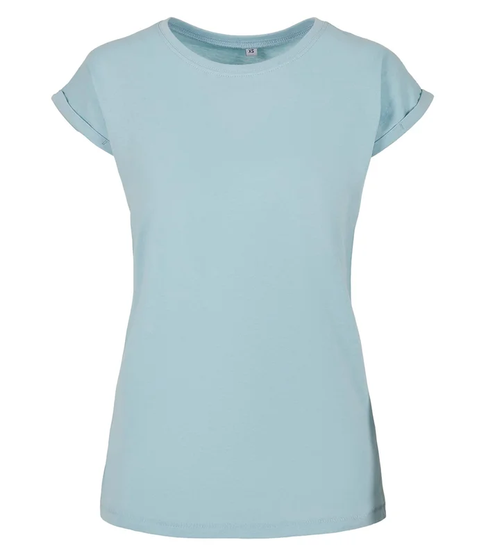 Build Your Brand Build Your Brand Women's extended shoulder tee in Ocean Blue*