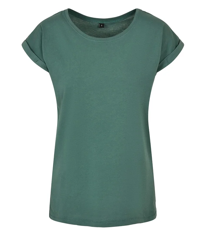 Build Your Brand Build Your Brand Women's extended shoulder tee in Pale Leaf*