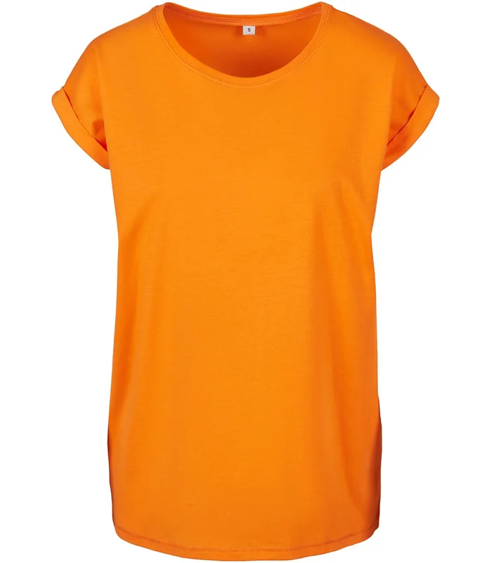 Build Your Brand Build Your Brand Women's extended shoulder tee in Paradise Orange*