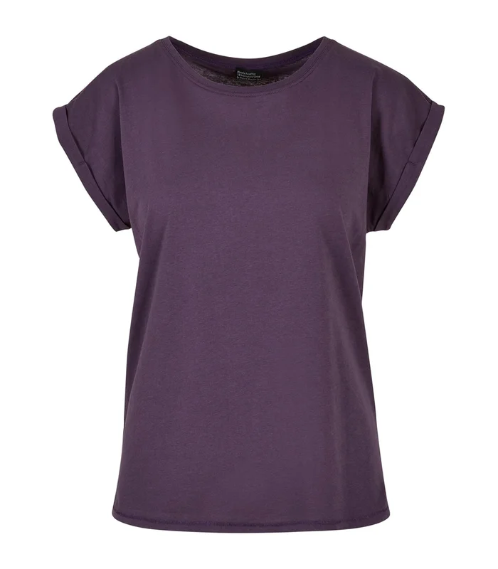 Build Your Brand Build Your Brand Women's extended shoulder tee in Purple Night*