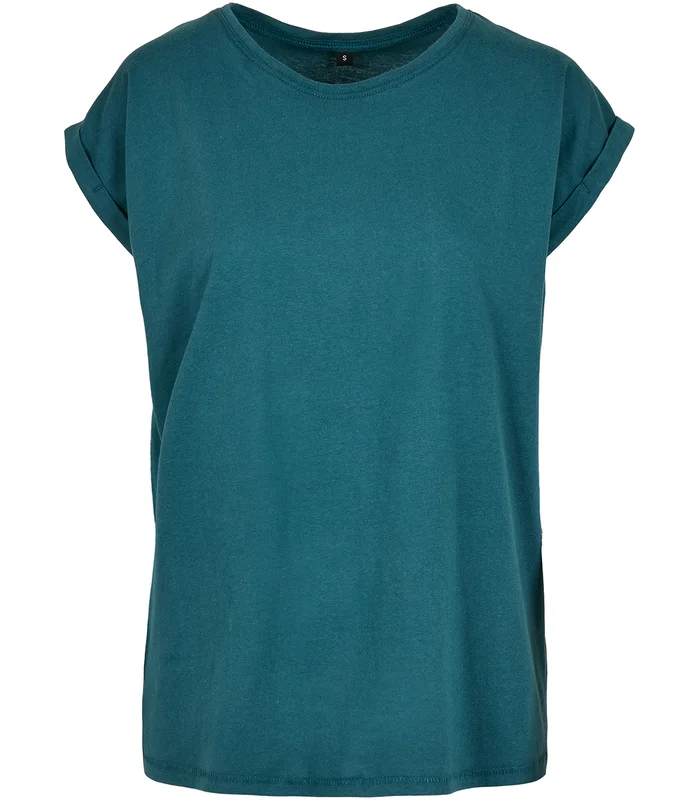 Build Your Brand Build Your Brand Women's extended shoulder tee in Teal*