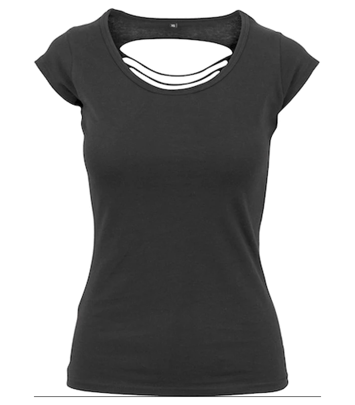Build Your Brand Build Your Brand Women's back cut tee in Black
