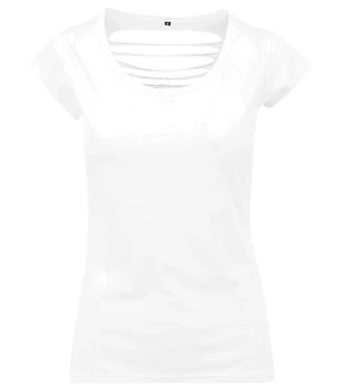 Build Your Brand Build Your Brand Women's back cut tee in White