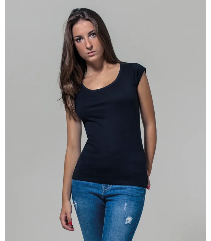 Build Your Brand Build Your Brand Women's back cut tee in Black