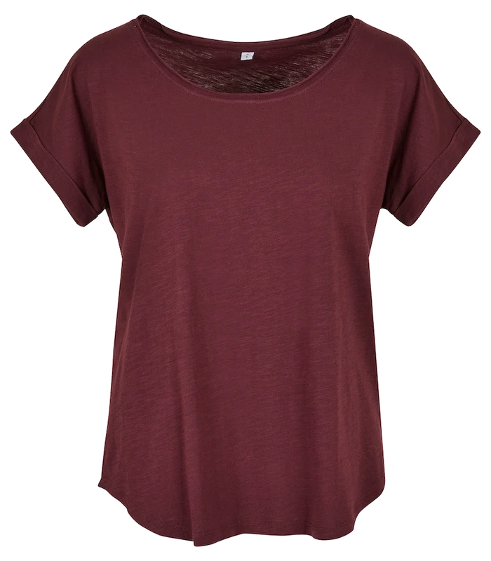 Build Your Brand Build Your Brand Women's long slub tee in Cherry