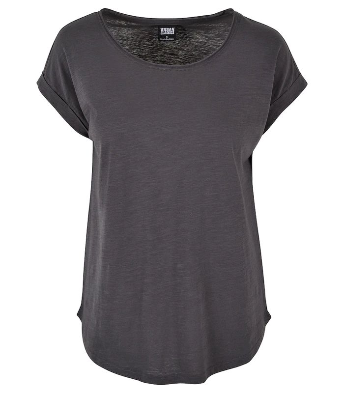 Build Your Brand Build Your Brand Women's long slub tee in Dark Shadow