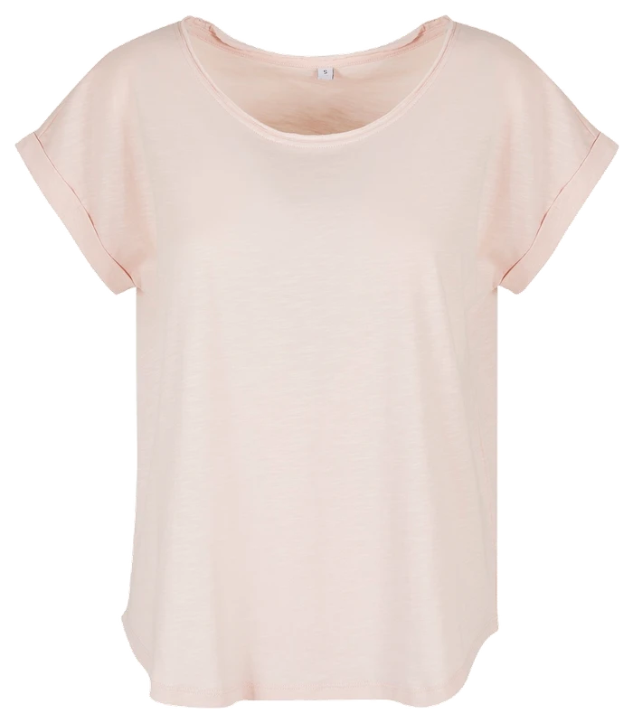 Build Your Brand Build Your Brand Women's long slub tee in Pink