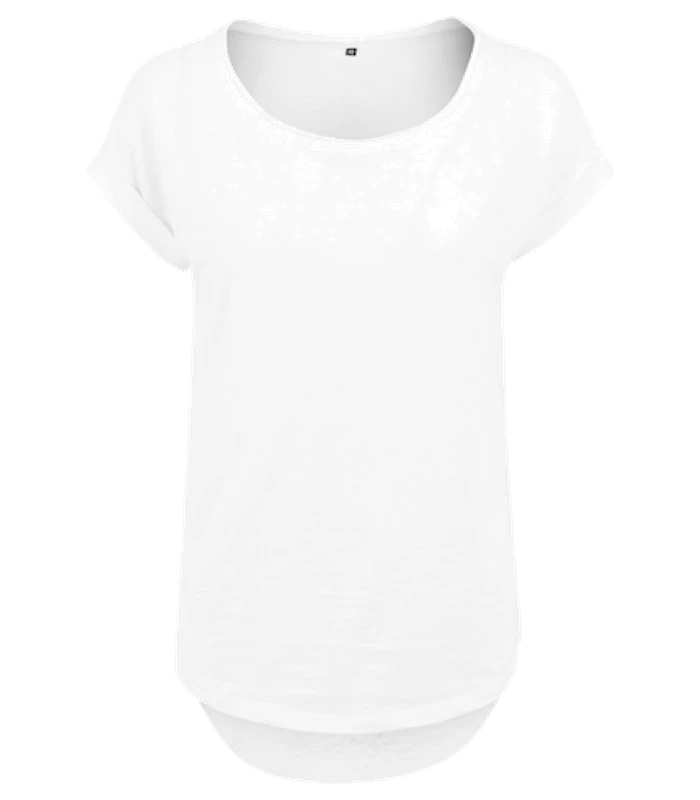 Build Your Brand Build Your Brand Women's long slub tee in White