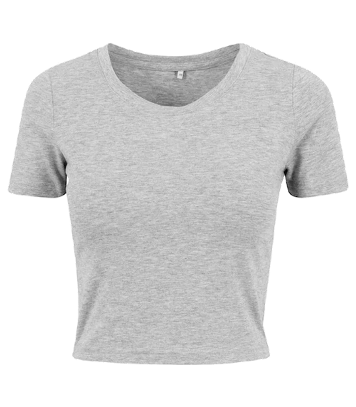 Build Your Brand Build Your Brand Women's cropped tee in Grey