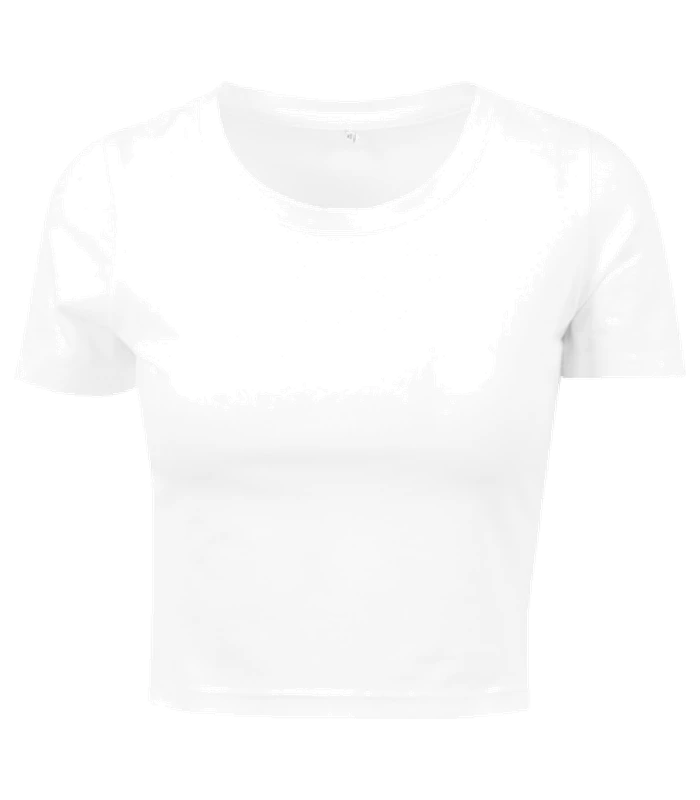 Build Your Brand Build Your Brand Women's cropped tee in White