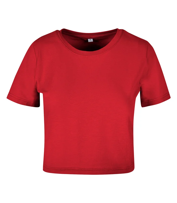 Build Your Brand Build Your Brand Women's cropped tee in City Red