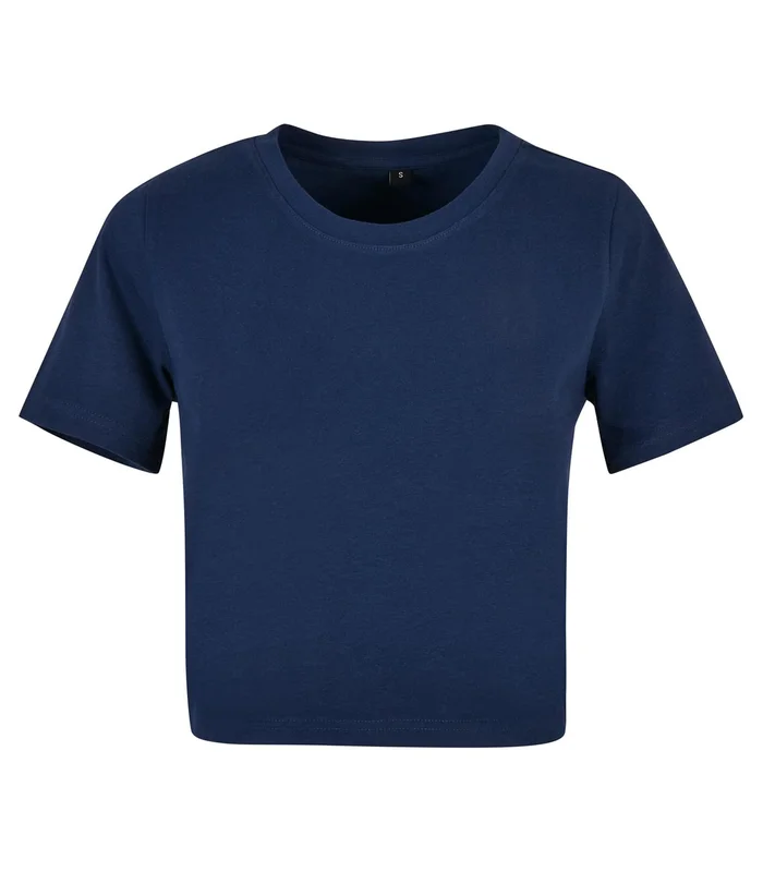 Build Your Brand Build Your Brand Women's cropped tee in Light Navy