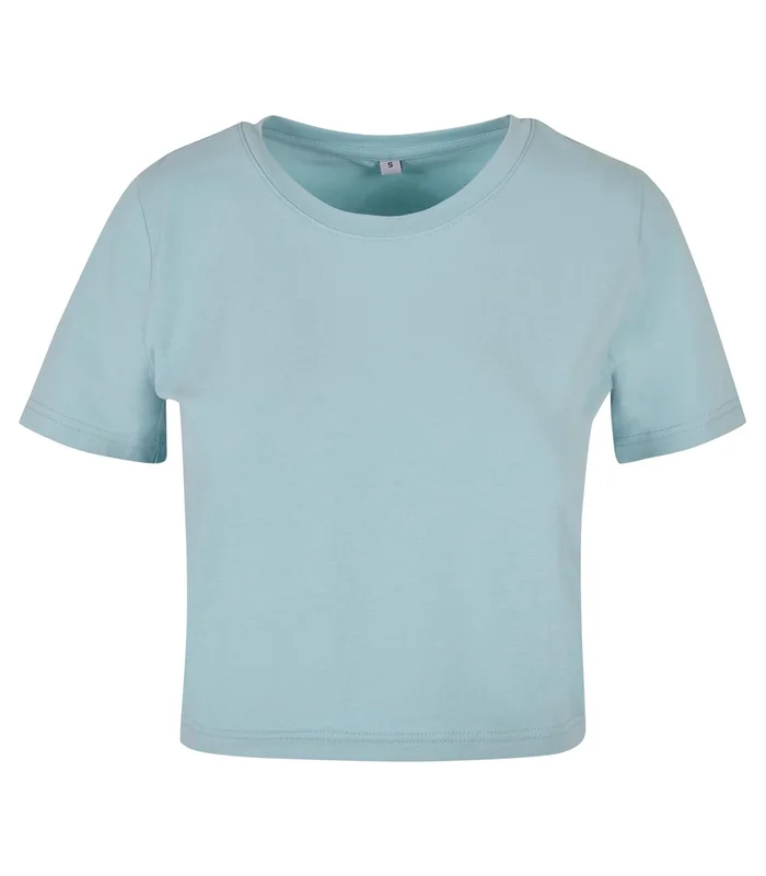 Build Your Brand Build Your Brand Women's cropped tee in Ocean Blue
