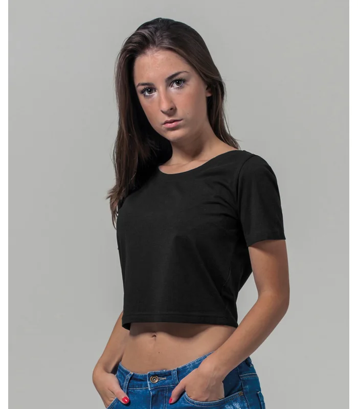Build Your Brand Build Your Brand Women's cropped tee in Black